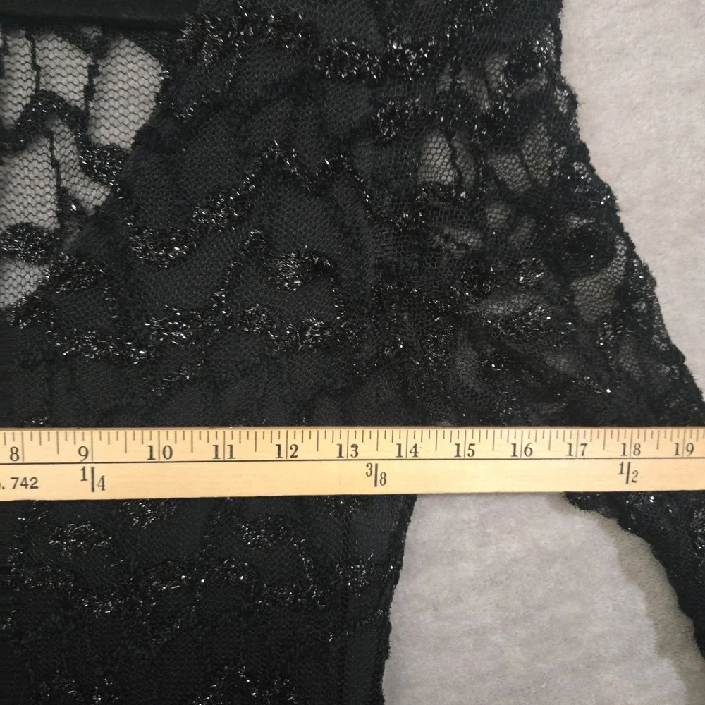 90s Y2K Whimsigoth Sheer Black Dress‎ Lace Romantic Handkerchief Hem Celestial